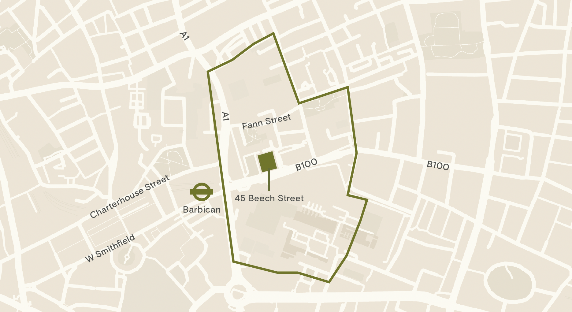 Map outlining the site location on Beech Street